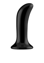 Szklany plug analny Prickly - With Suction Cup and Remote - 10 Speed - Black