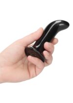 Szklany plug analny Prickly - With Suction Cup and Remote - 10 Speed - Black