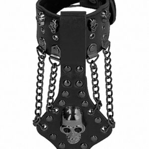 Ouch! Skulls and Bones - Bracelet with Skulls and Chains - Black