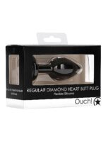 Korek Diamond Heart Butt Plug - Regular - Black