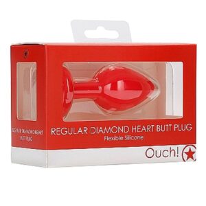 Korek analny Diamond Heart Butt Plug - Regular - Red