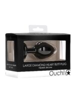 Korek analny Diamond Heart Butt Plug - Large - Black
