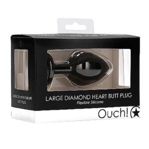 Korek analny Diamond Heart Butt Plug - Large - Black