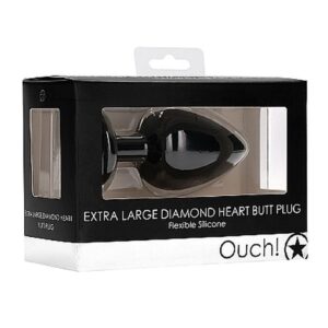 Korek analny Diamond Heart Butt Plug - Extra Large - Black