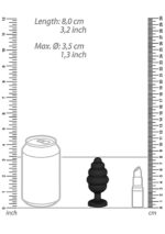 Korek analny Large Ribbed Diamond Heart Plug - Black