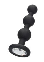 Korek analny Silicone Beaded Diamond Butt Plug - Black