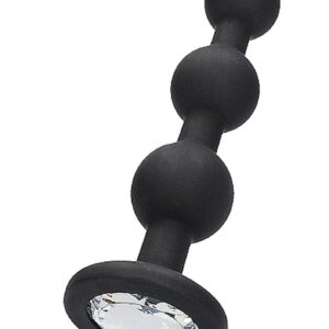Korek analny Silicone Beaded Diamond Butt Plug - Black