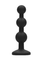 Korek analny Silicone Beaded Diamond Butt Plug - Black