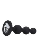 Korek analny Silicone Beaded Diamond Butt Plug - Black