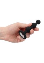 Korek analny Silicone Beaded Diamond Butt Plug - Black