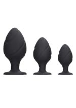 Plugi analne Swirled Butt Plug Set - Black