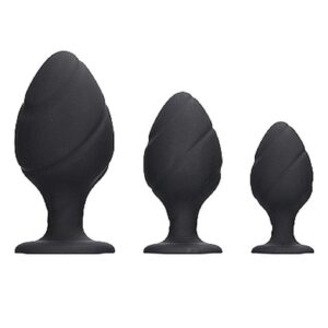 Plugi analne Swirled Butt Plug Set - Black