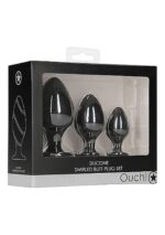 Plugi analne Swirled Butt Plug Set - Black