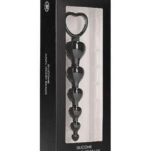 Anal Heart Beads - Black