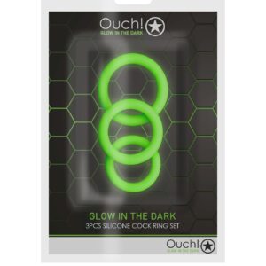 Zestaw 3 pierścieni na penisa świecące w ciemności Cock Ring Set  od Ouch!