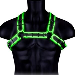 Buckle Bulldog Harness - GitD - Neon Green/Black - S/M