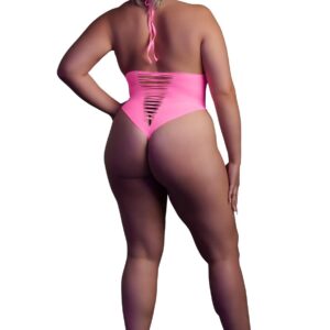 Różowe body z wysokim wycięciem od Ouch! XL/XXXXL