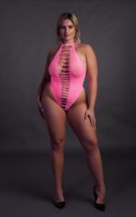 Różowe body z wysokim wycięciem od Ouch! XL/XXXXL