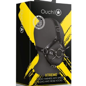 Metalowy knebel rozciągający z haczykami na nos z uprzężą