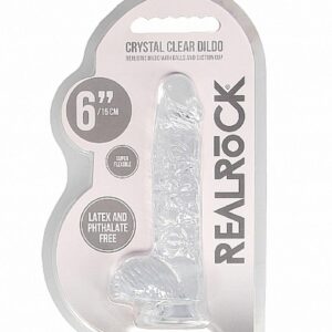 6"" / 15 cm Realistic Dildo With Balls - Transparent