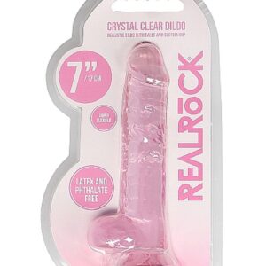 7"" / 18 cm Realistic Dildo With Balls - Pink