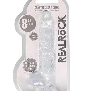 8"" / 20 cm Realistic Dildo With Balls - Transparent