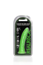 Dildo analne with Suction Cup - Glow in the Dark - 6'' / 15,5 cm
