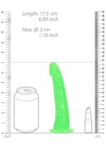 Dildo analne with Suction Cup - Glow in the Dark - 6'' / 15,5 cm