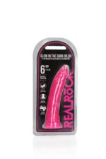 Dildo analne with Suction Cup - Glow in the Dark - 6'' / 15,5 cm
