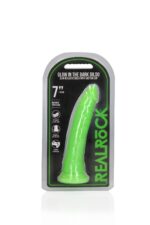 Dildo analne with Suction Cup - Glow in the Dark - 7'' / 18 cm