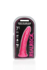 Dildo analne with Suction Cup - Glow in the Dark - 7'' / 18 cm