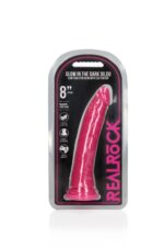Dildo analne  with Suction Cup - Glow in the Dark - 8'' / 20 cm