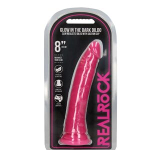 Dildo analne  with Suction Cup - Glow in the Dark - 8'' / 20 cm