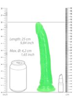 Dildo analne with Suction Cup - Glow in the Dark - 9'' / 22,5 cm