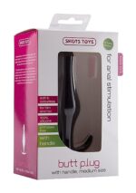 Plug analny Butt Plug with Handle - Medium - Black