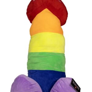 Pluszowy tęczowy penis 100 cm
