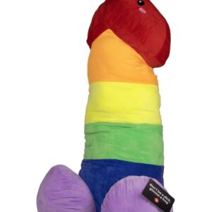 Pluszowy tęczowy penis 100 cm