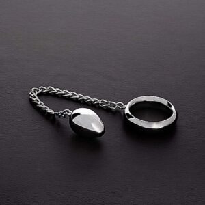 Plug analny z pierścieniem na penisa ze stali nierdzewnej(40/30mm) with chain