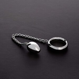 Plug analny z pierścieniem na penisa ze stali nierdzewnej (40/40mm) with chain