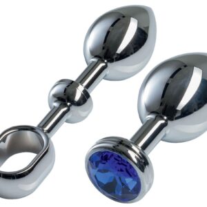 MALESATION Alu-Plug with handle & crystal large, chrome