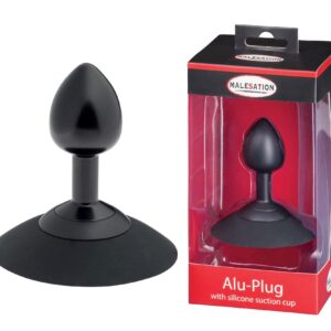 Plug analny MALESATION Alu-Plug with suction cup small, black