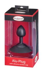Plug analny MALESATION Alu-Plug with suction cup small, black