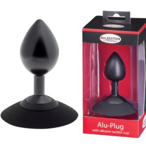 Plug analny MALESATION Alu-Plug with suction cup medium, black