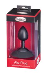 Plug analny MALESATION Alu-Plug with suction cup medium, black