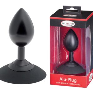 Plug analny MALESATION Alu-Plug with suction cup large, black