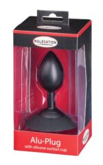 Plug analny MALESATION Alu-Plug with suction cup large, black