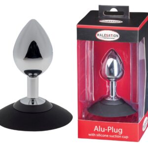 Plug analny MALESATION Alu-Plug with suction cup medium, chrome
