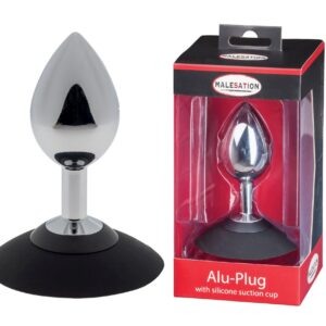 Plug analny MALESATION Alu-Plug with suction cup large, chrome