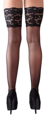 Czarne pończochy z szerokim pasem od Cottelli '3'