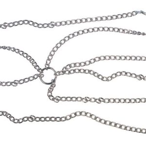 Solidna srebrna uprząż metalowa w kolorze srebrnym